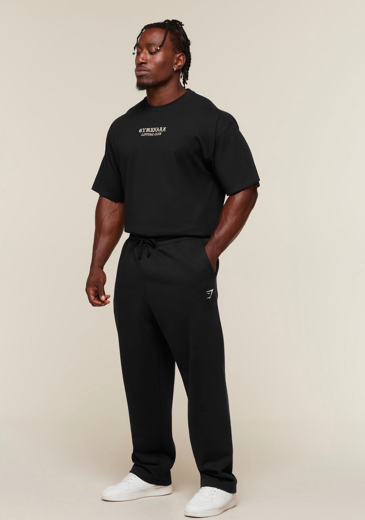 GYMSHARK LIFTING STATUE GRAPHIC T-SHIRT (BLACK)