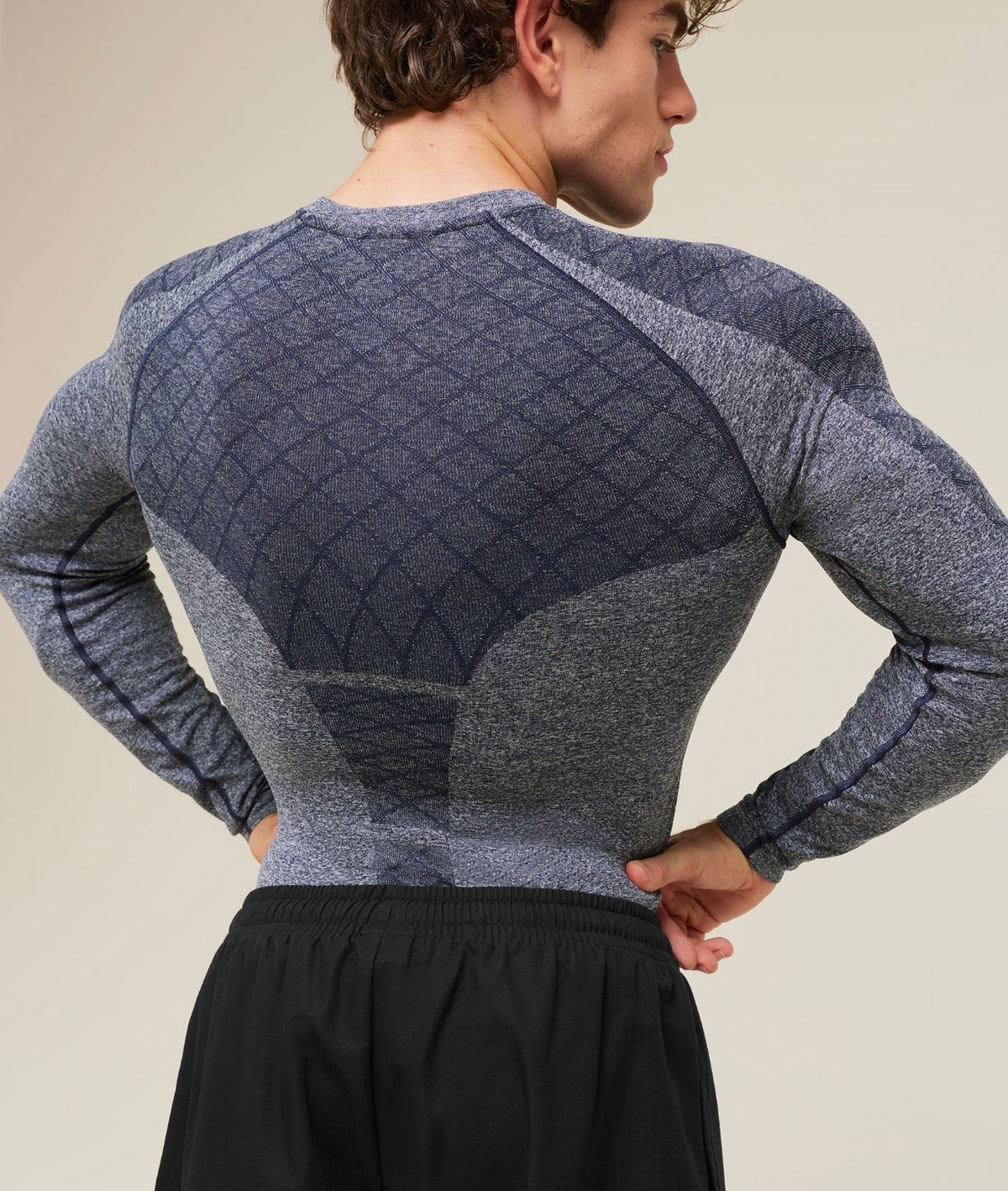 GYMSHARK DEVANT SEAMLESS LONG SLEEVE (HEAVY BLUE)