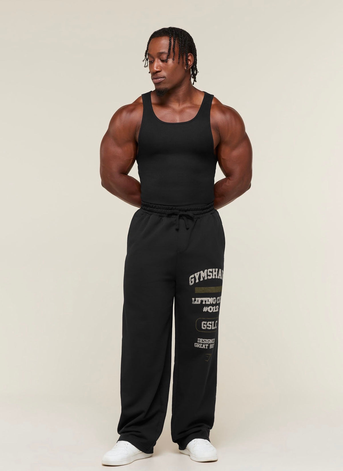 GYMSHARK GLOBAL LIFTING WIDE LEG PANTS (BLACK)