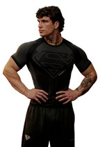 SUPERMAN COMPRESSION TEES-4117 (BLACK)