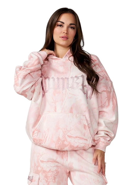 CAMO BLING HOODIE-W5168 (PINK)