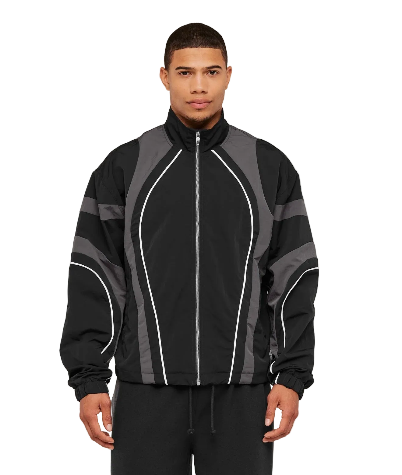 GYMSHARK X CARLOS BELCAST TRACK JACKET (BLACK/GREY)
