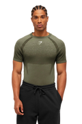 GYMSHARK SHADOW SEAMLESS T-SHIRT (CORE OLIVE)