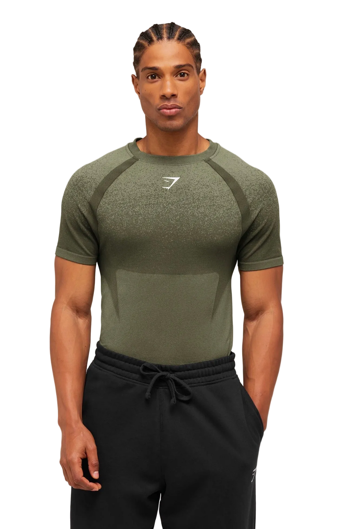 GYMSHARK SHADOW SEAMLESS T-SHIRT (CORE OLIVE)