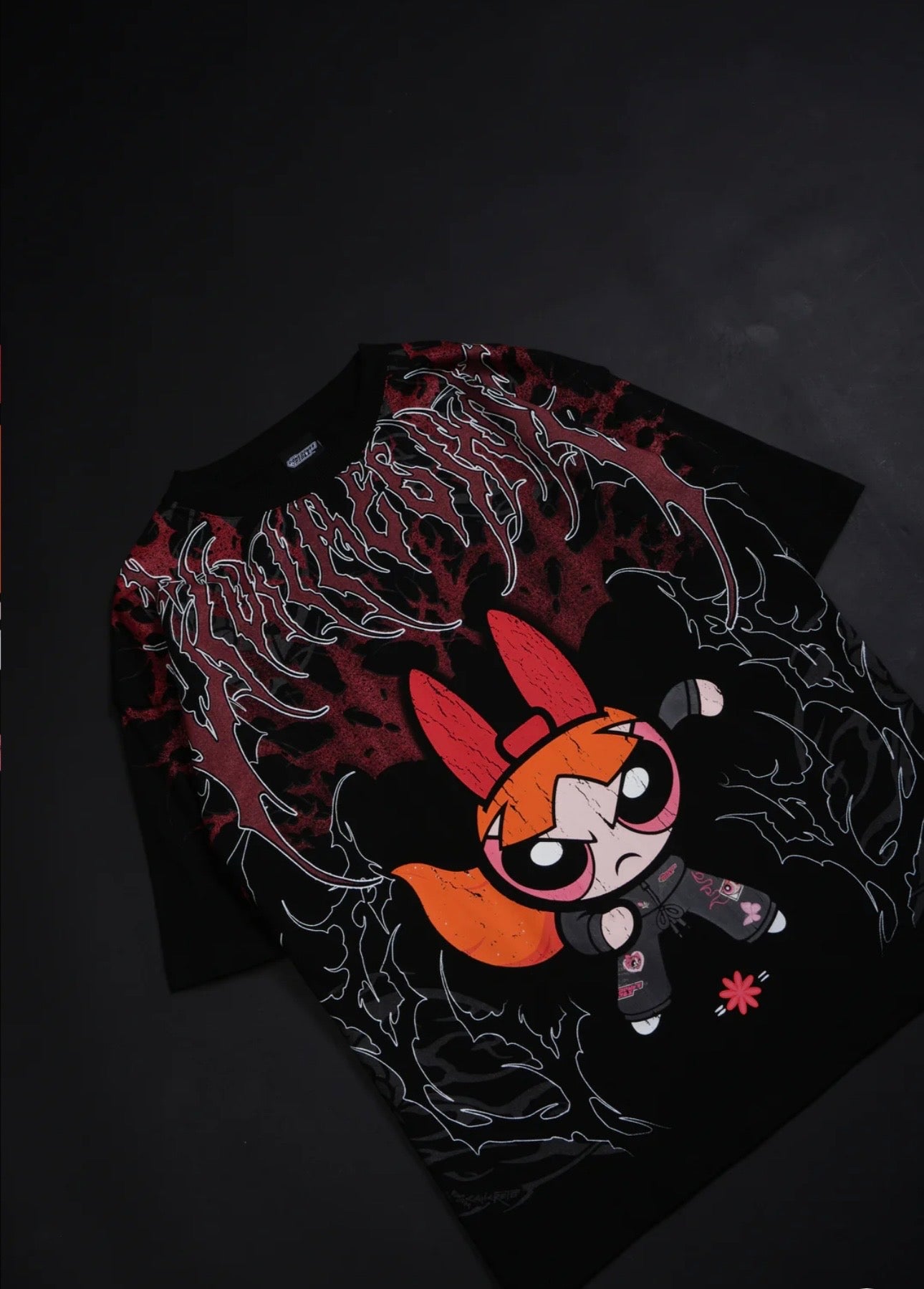 BLOSSOM’S THORN RUSH “SIDE BY SIDE” 199X OVERSIZED TEE IN BLACK