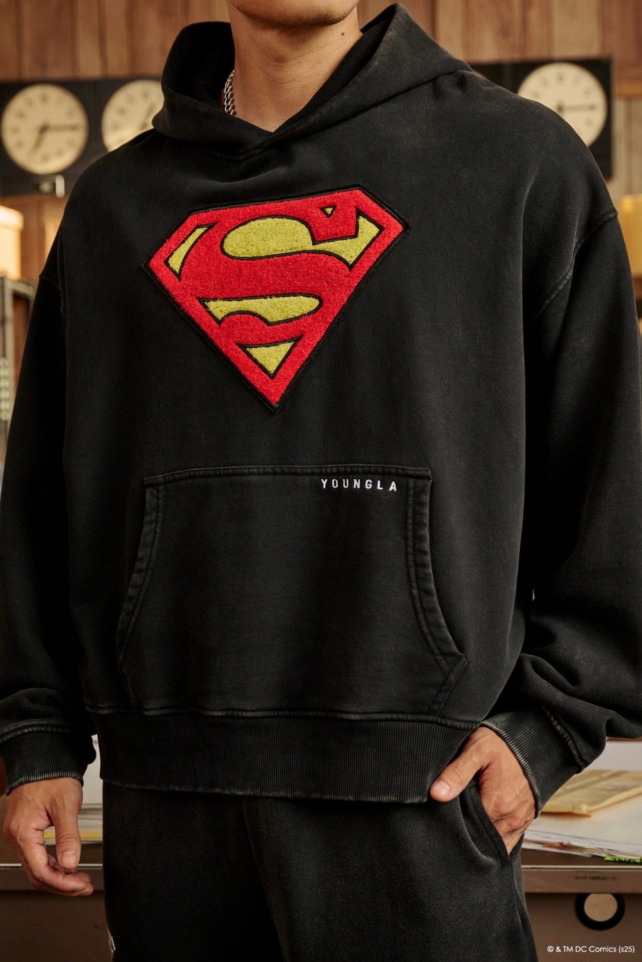 SUPERMAN LEGACY HOODIES-5079 (BLACK)