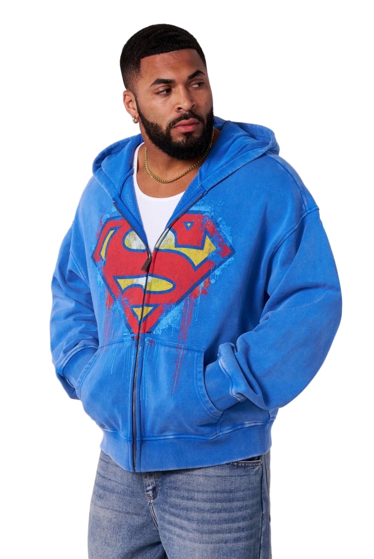 SUPERMAN DRIP ZIP-UPS-501 (BLUE)