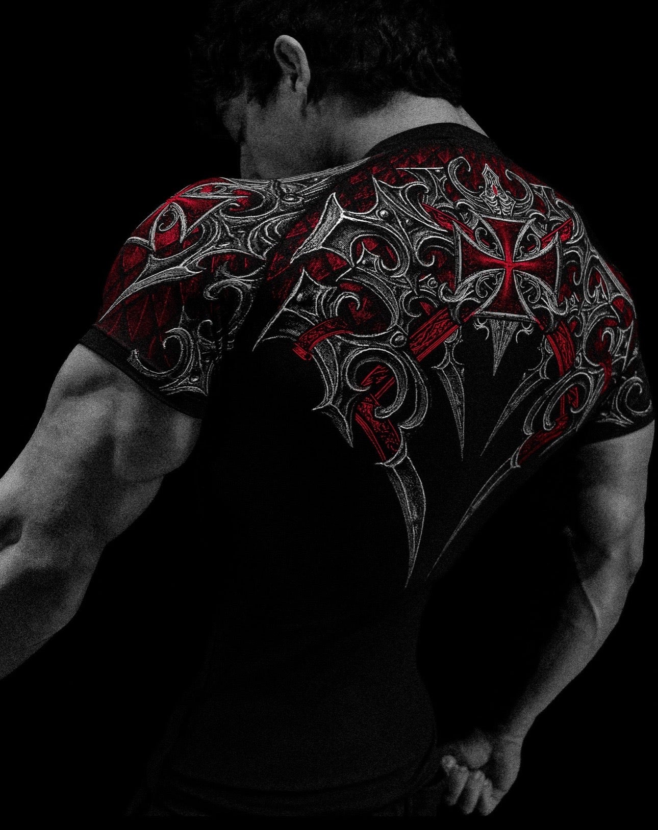VOID TECH ARMORED SHORT SLEEVE COMPRESSION (BLOOD METAL)