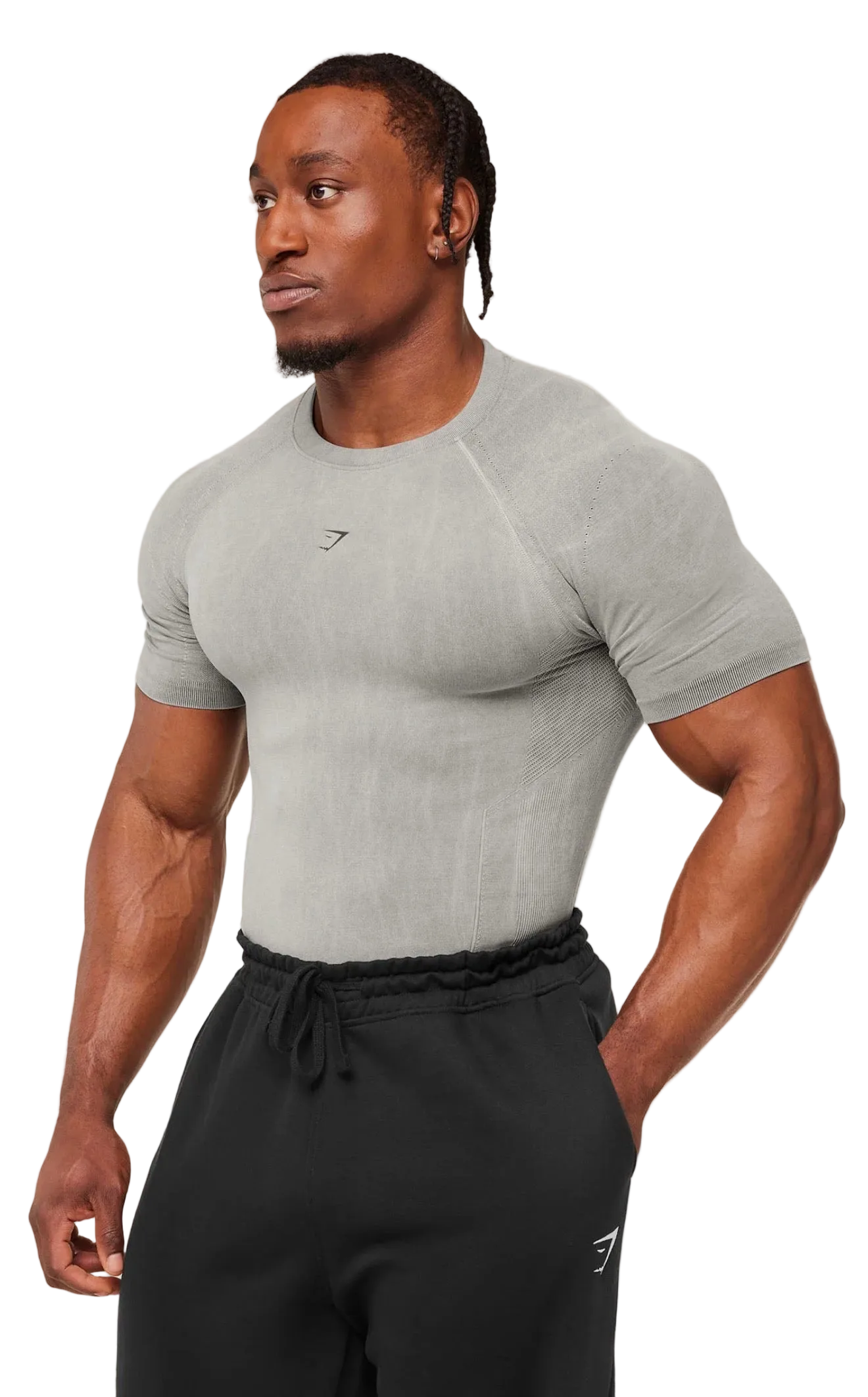 GYMSHARK CHARGE T-SHIRT (BLACK/GREY)