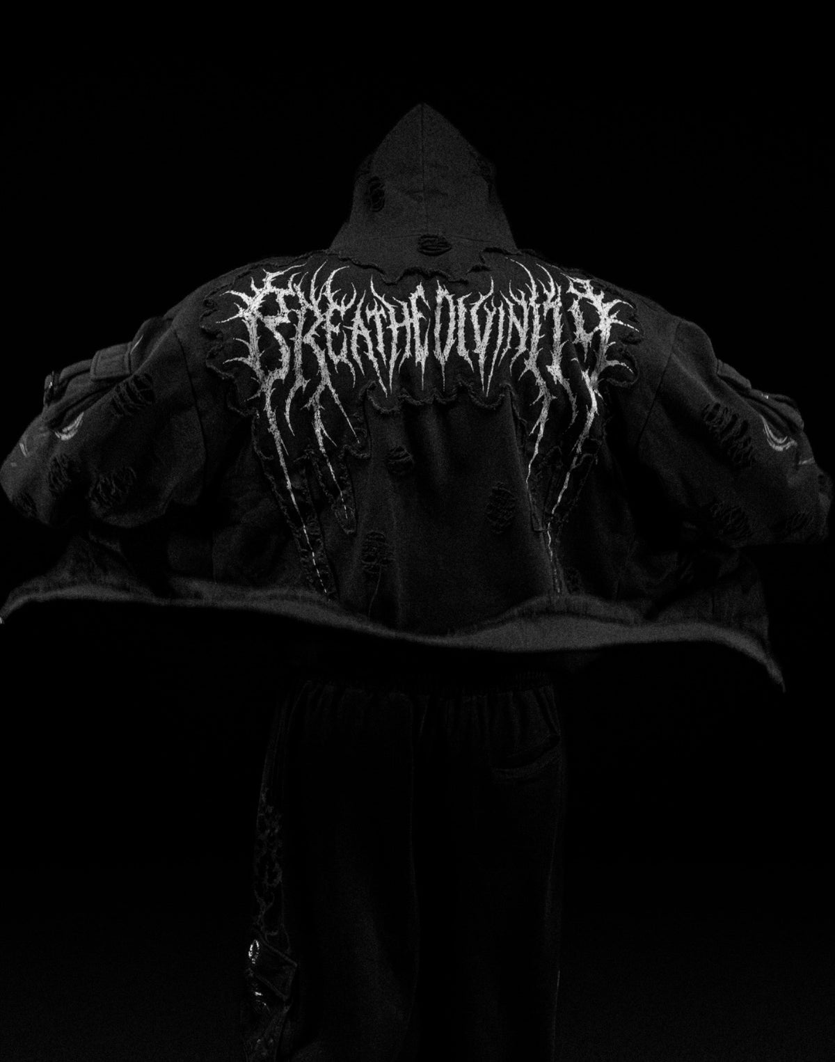 VINDICATOR TARNISHED CARGO OVERSIZED ZIP-UP HOODIE (VOID BLACK)