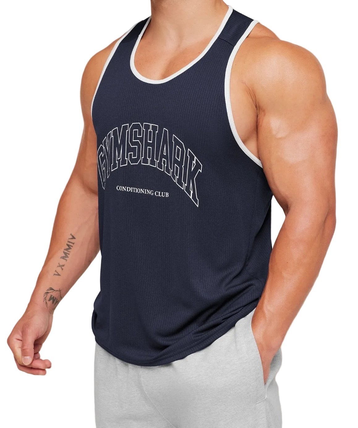 GYMSHARK COLLEGIATE TECH TANK (HEAVY BLUE)