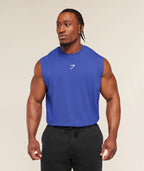 GYMSHARK POWER CUT OFF TANK (FORCE BLUE)