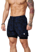 CAMO COMPRESSION SHORT-1047 (NAVY BLACK CAMO)