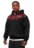 GYMSHARK FADE GRAPHIC ZIP UP HOODIE (BLACK)