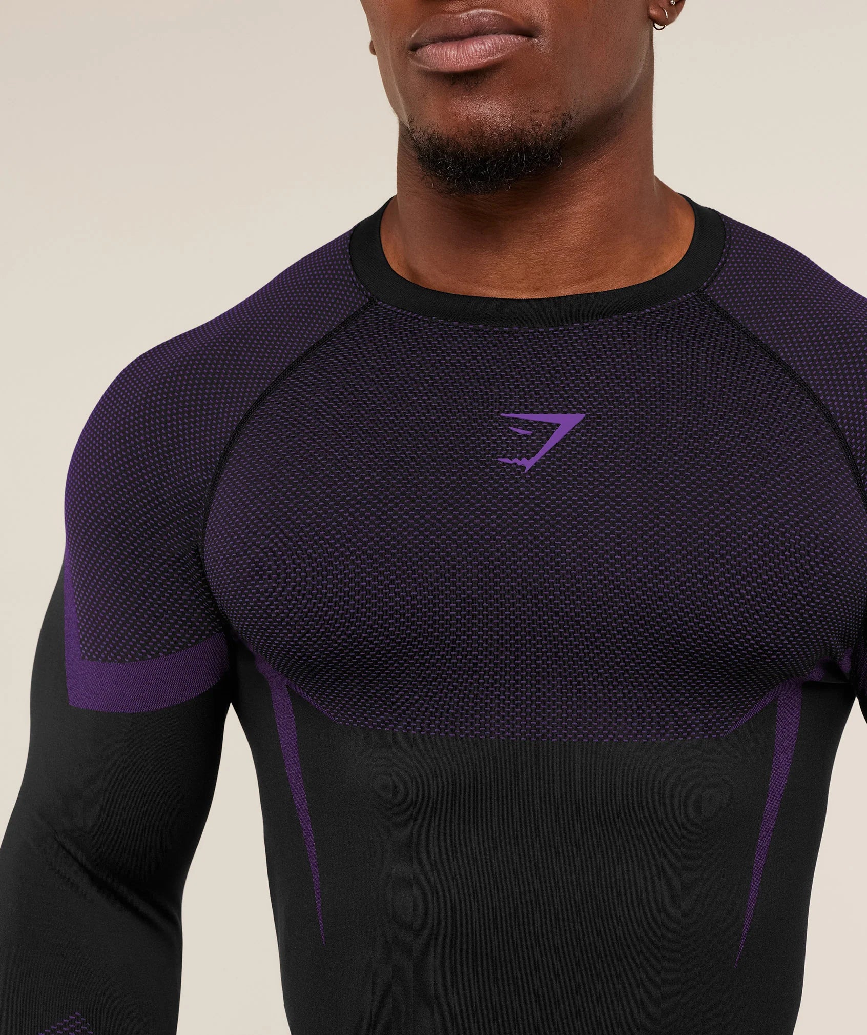 ONYX 5.0 SEAMLESS LONG SLEEVE T-SHIRT (BLACK/ATHLETIC PURPLE