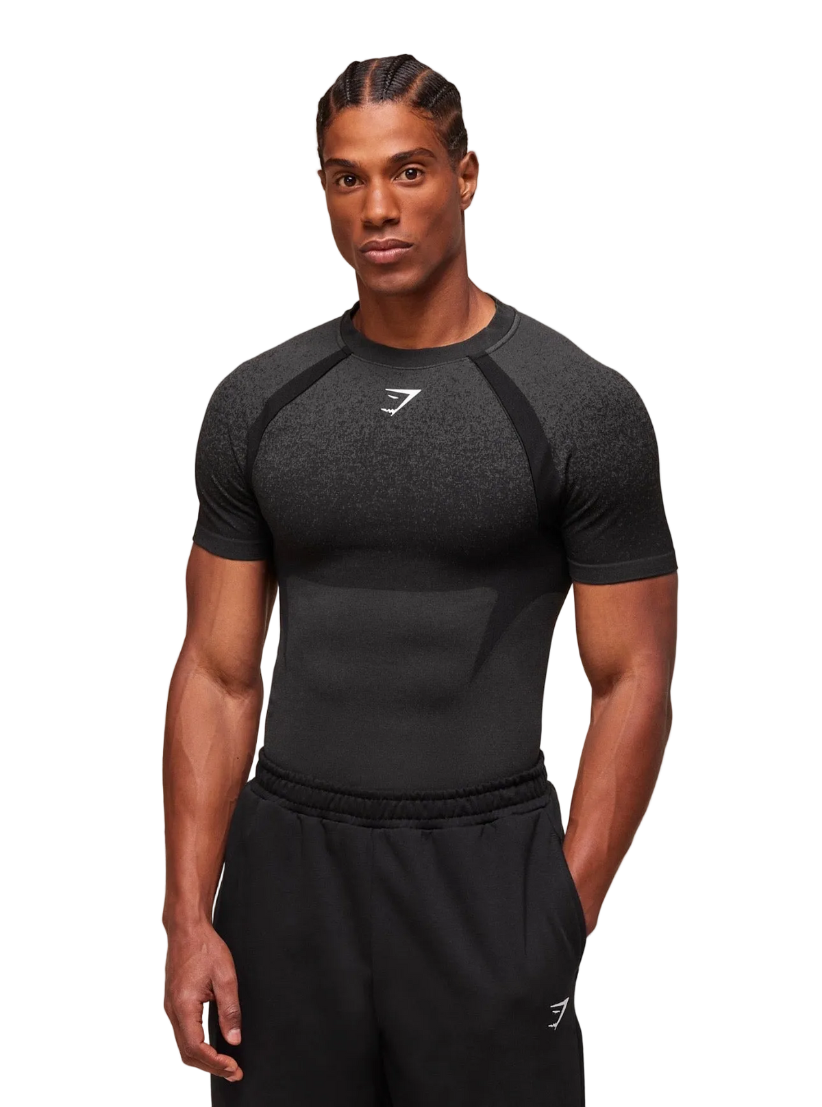 GYMSHARK SHADOW SEAMLESS T-SHIRT (BLACK)