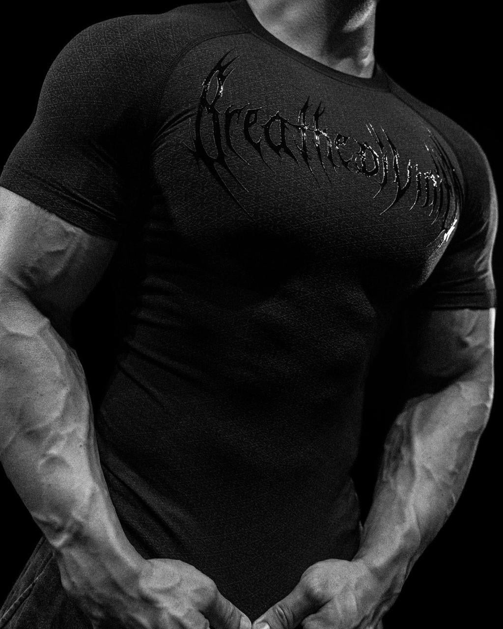 DOOM TECH ARMORED VENOM TEXTURE SHORT SLEEVE COMPRESSION (DARKNESS)