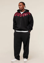 GYMSHARK FADE GRAPHIC ZIP UP HOODIE (BLACK)