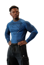 SUPERMAN COMPRESSION LONGSLEEVES-8066 (BLUE)