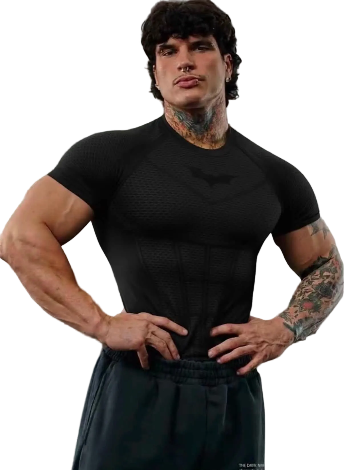 BATMAN COMPRESSION TEE-4259 (ALL BLACK)