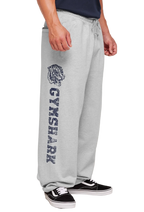 GYMSHARK RETRO COLLEGIATE GRAPHIC WIDE LEG PANTS (GREY)