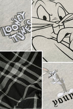 LOONEY TUNES PLAID ZIP-UPS-5257 (GREY)