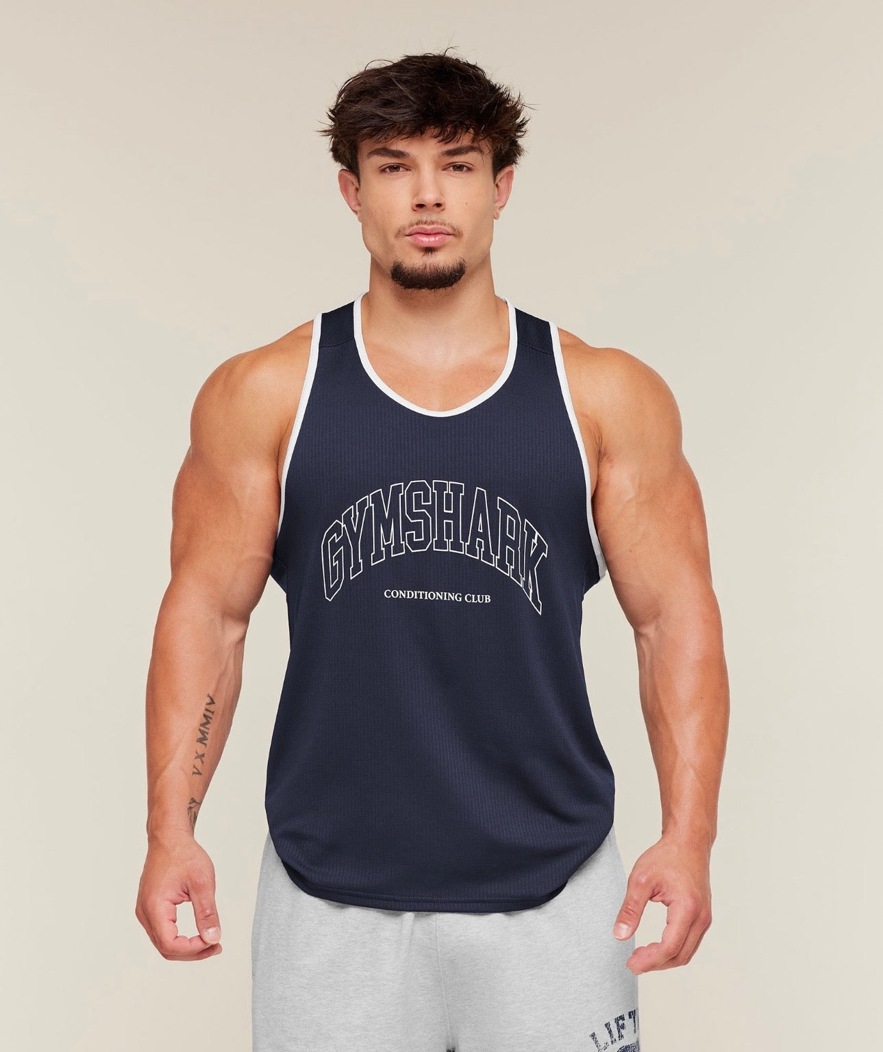 GYMSHARK COLLEGIATE TECH TANK (HEAVY BLUE)