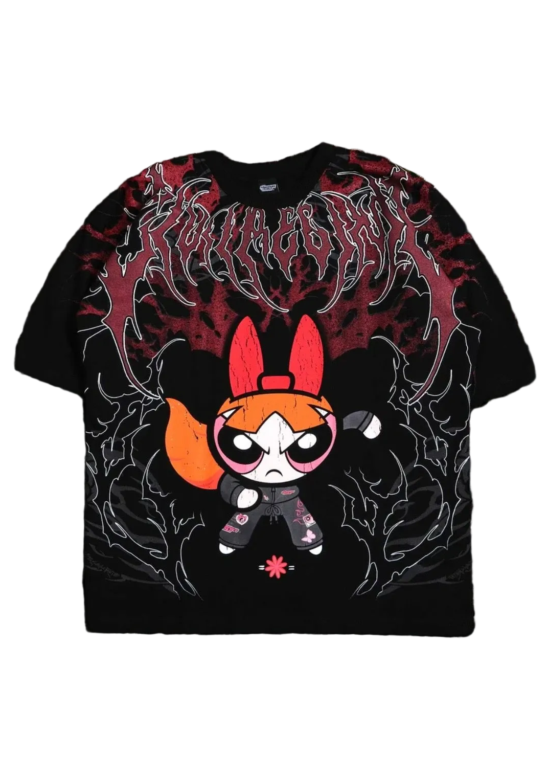 BLOSSOM’S THORN RUSH “SIDE BY SIDE” 199X OVERSIZED TEE IN BLACK