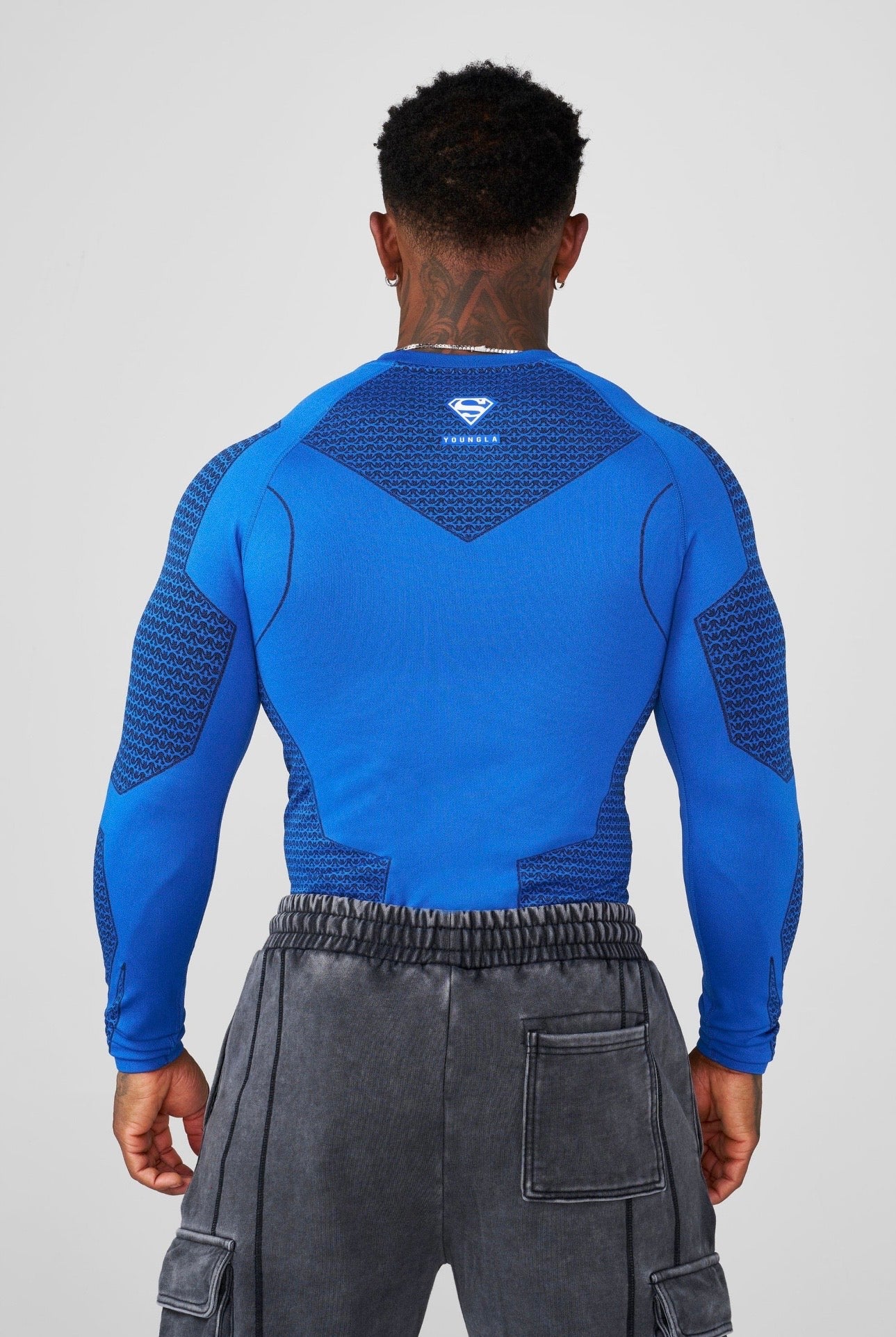 SUPERMAN COMPRESSION LONGSLEEVES-8066 (BLUE)