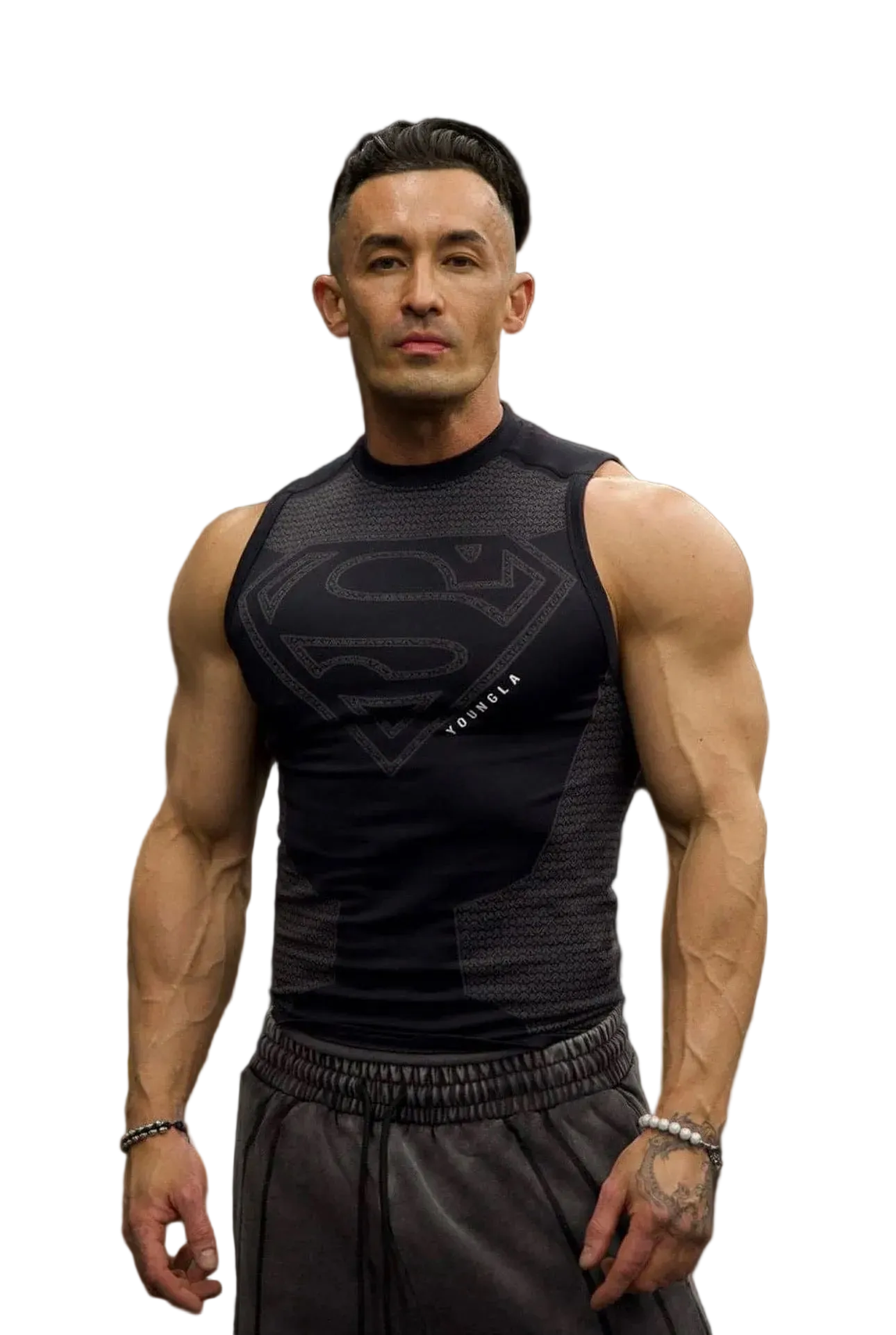 SUPERMAN COMPRESSION TANKS-3047 (BLACK)