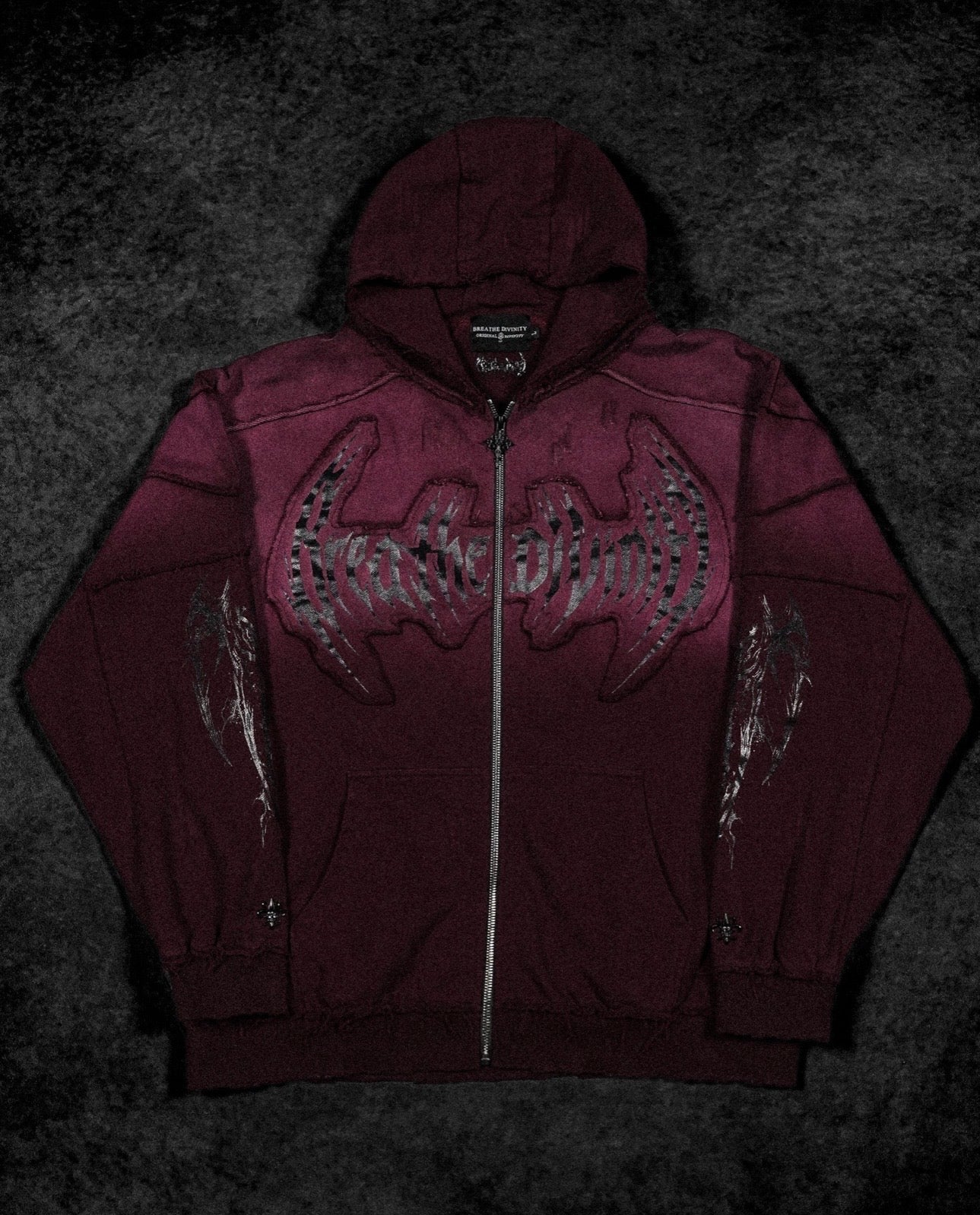 RUINED OVERSIZED ZIP-UP HOODIE (VIOLA)
