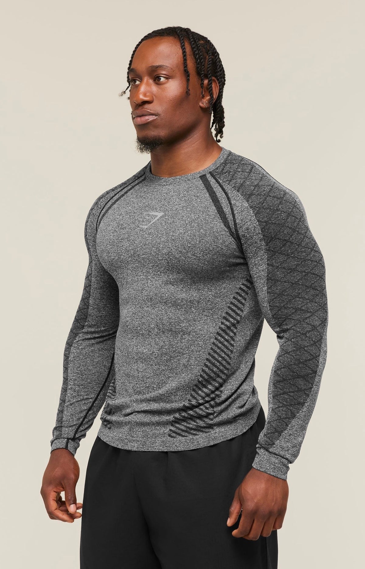 GYMSHARK DEVANT SEAMLESS LONG SLEEVE (BLACK)