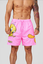 LOONEY TUNES BASKETBALL SHORTS-1098 (PINK)