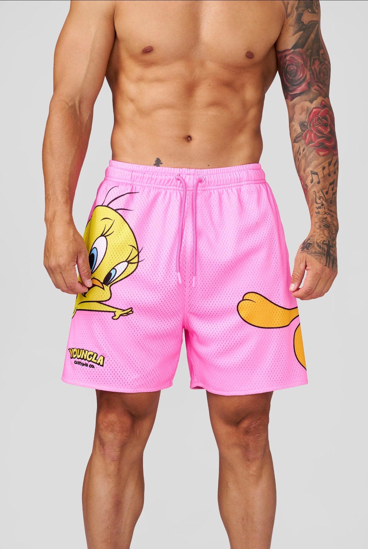 LOONEY TUNES BASKETBALL SHORTS-1098 (PINK)