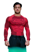 SUPERMAN COMPRESSION LONGSLEEVES-8066 (RED)