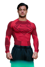 SUPERMAN COMPRESSION LONGSLEEVES-8066 (RED)