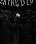 OVERSIZED DISTRESSED DENIM CARGO JEANS (ALLOY WASH)