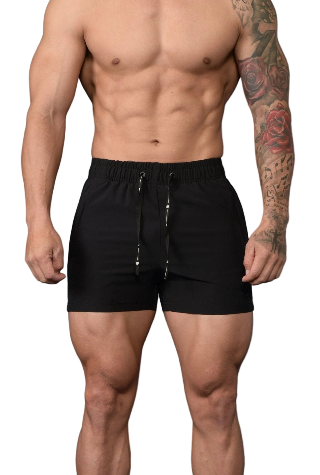 BODYBUILDING SHORTS-101 (ALL BLACK)
