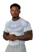 WARRIOR X COMPRESSION TEE-4065 (GREY/BLUE)