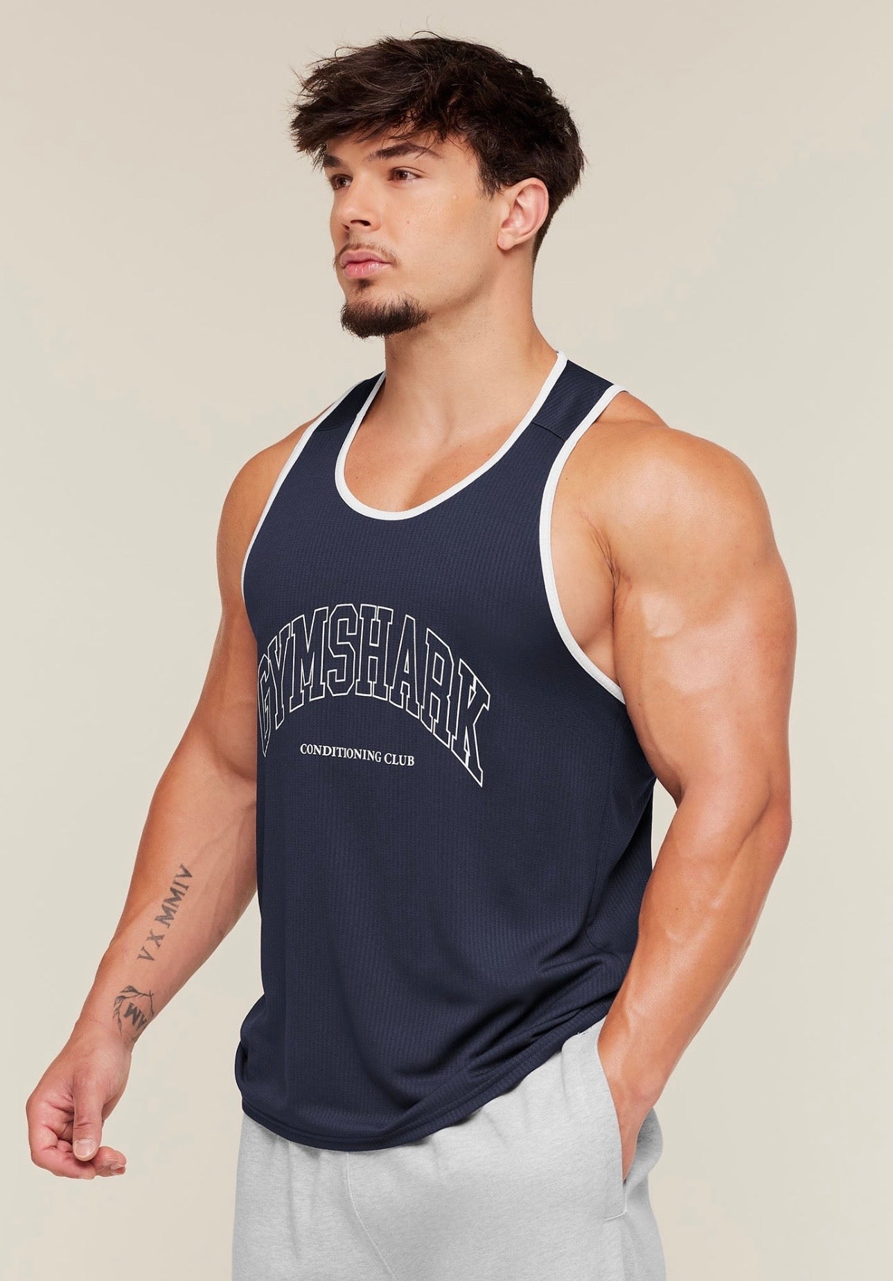 GYMSHARK COLLEGIATE TECH TANK (HEAVY BLUE)