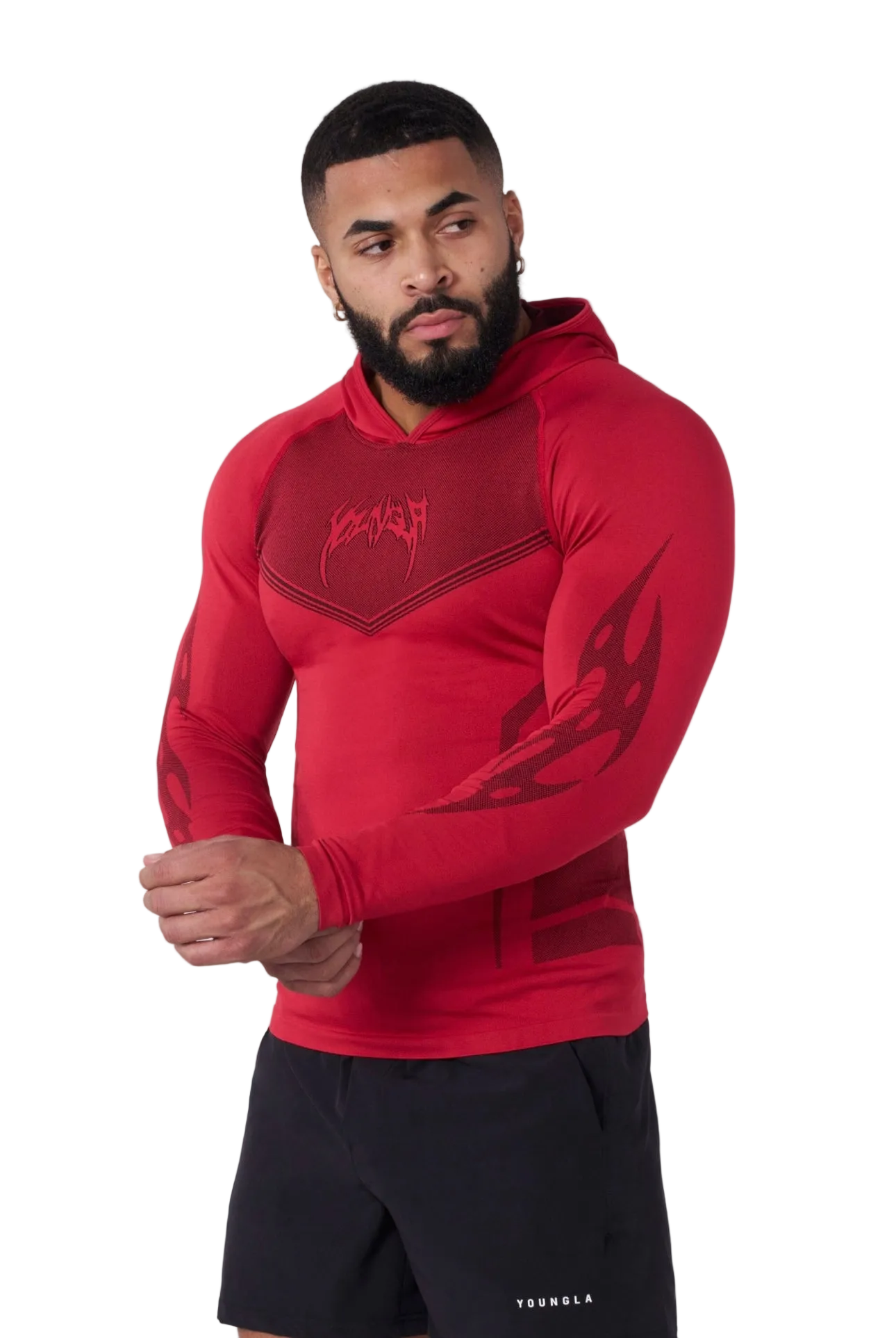 WARRIOR COMPRESSION HOODIES-8062 (RED)