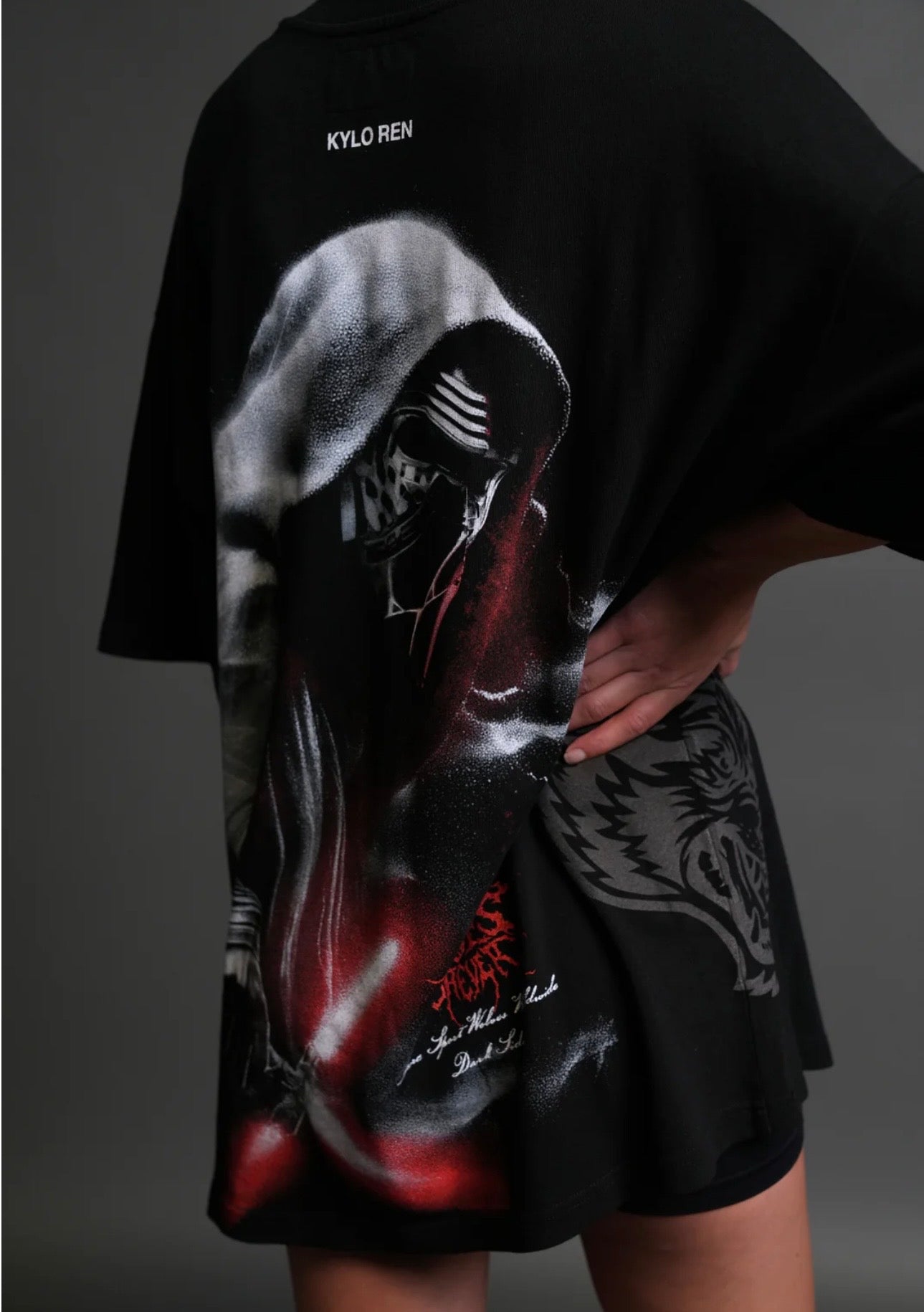 DARK LEGACY “SIDE BY SIDE” SERIES PREMIUM OVERSIZED TEE IN BLACK