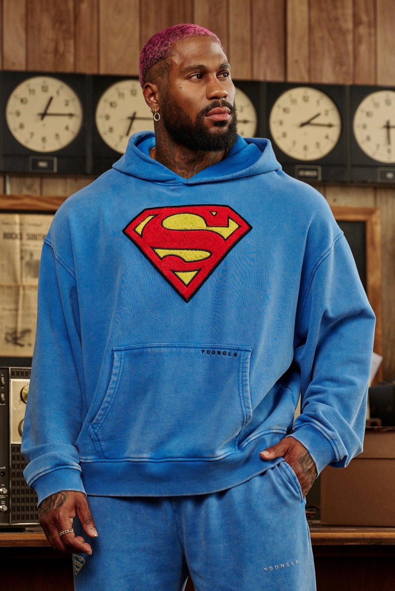 SUPERMAN LEGACY HOODIES-5079 (BLUE)